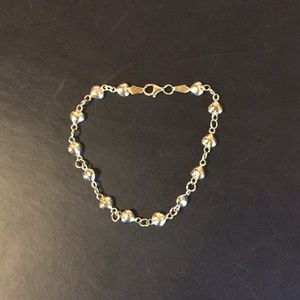14K Yellow Gold Heart Bracelet with Lobster Clasp